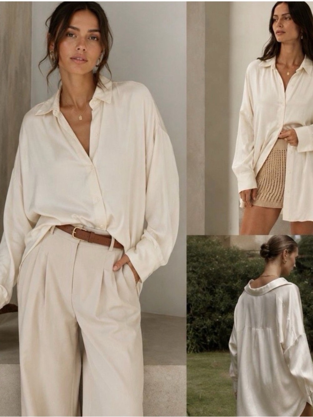 DISSH Oversized Ivory Button-Down Shirt Size US 2 / AU 6